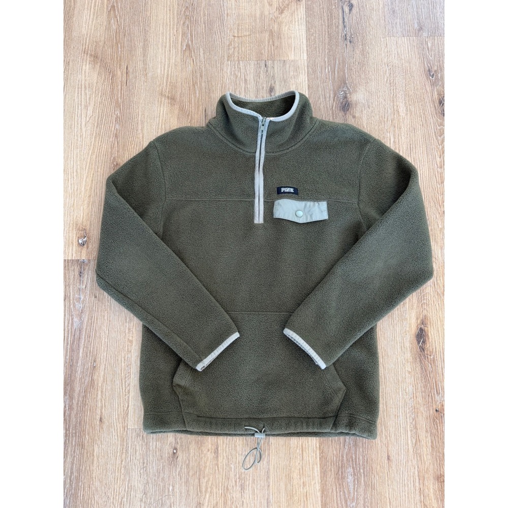 PINK Victoria's‎ Secret Fleece Pullover Womens XS Olive Green Quarter Zip Sherpa